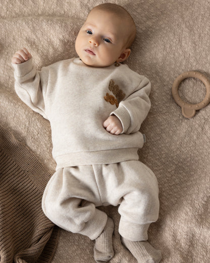 Zachte baby sweater – Sand Melange