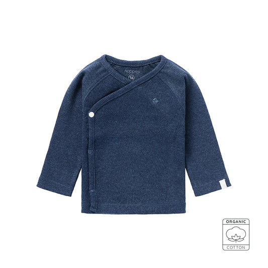 Overslagshirt Rib - Blauw