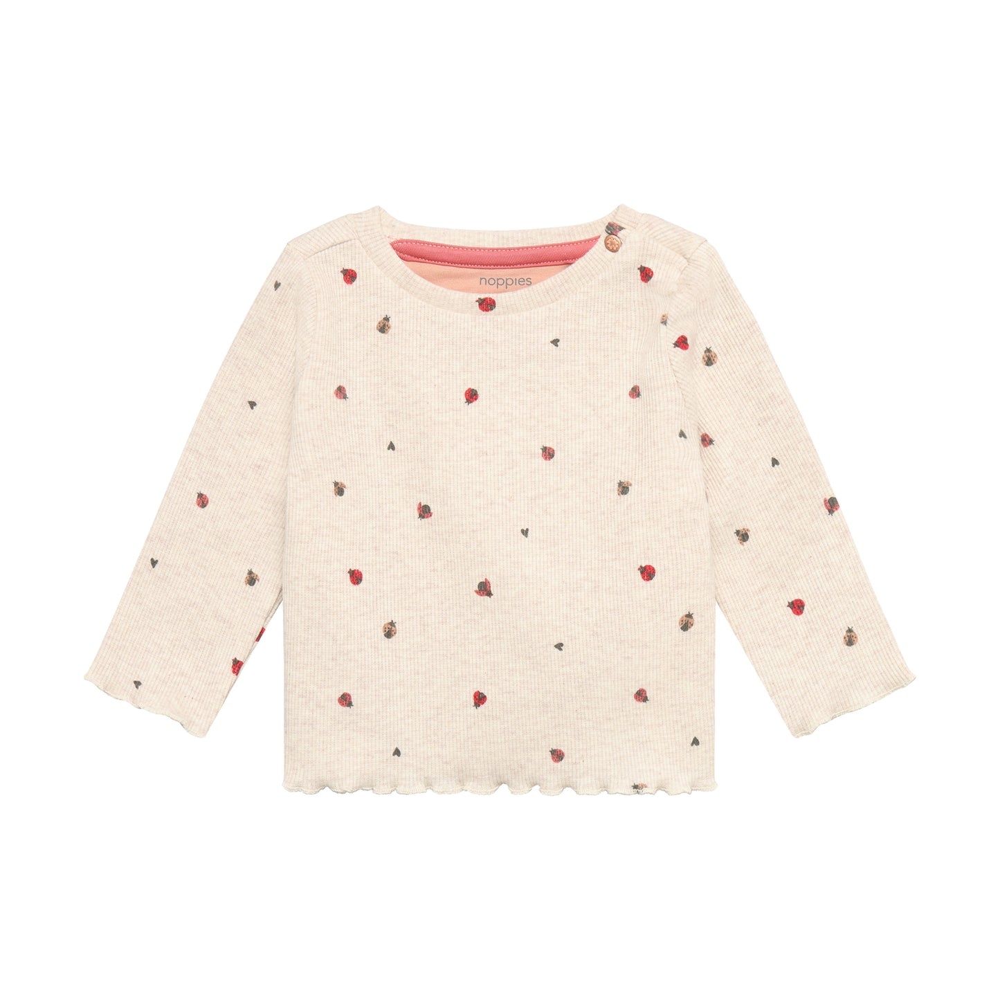 Baby shirt met lieveheersbeestjes – Sand Melange