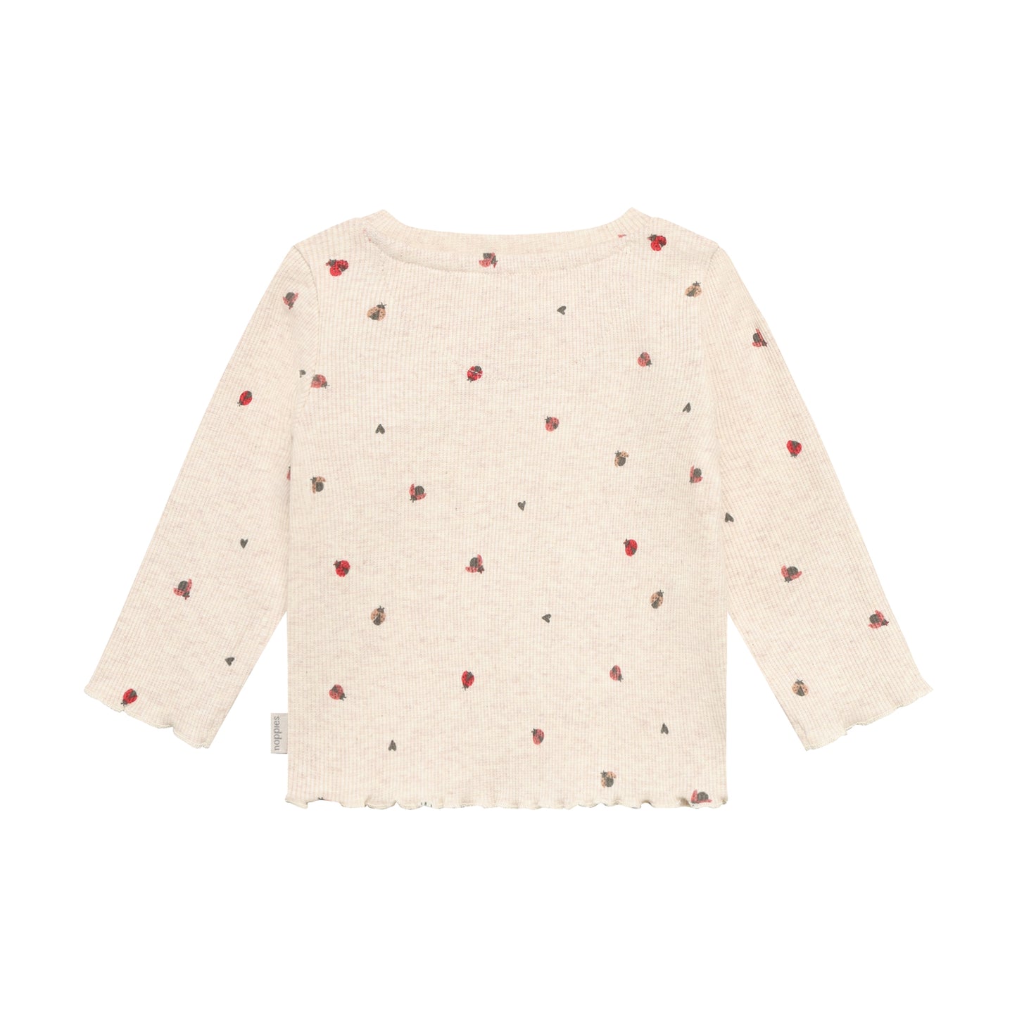 Baby shirt met lieveheersbeestjes – Sand Melange