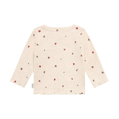 Baby shirt met lieveheersbeestjes – Sand Melange