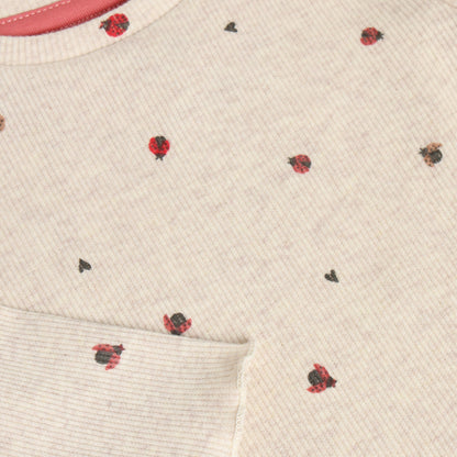 Baby shirt met lieveheersbeestjes – Sand Melange