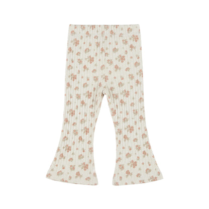 Flared baby tregging met structuur – Antique White