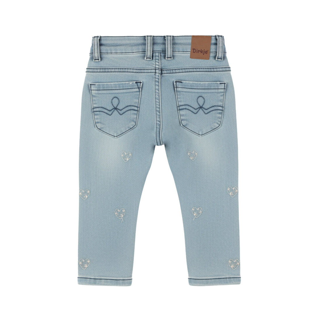 Tapered fit jeans met borduursel – Denim Light Blue