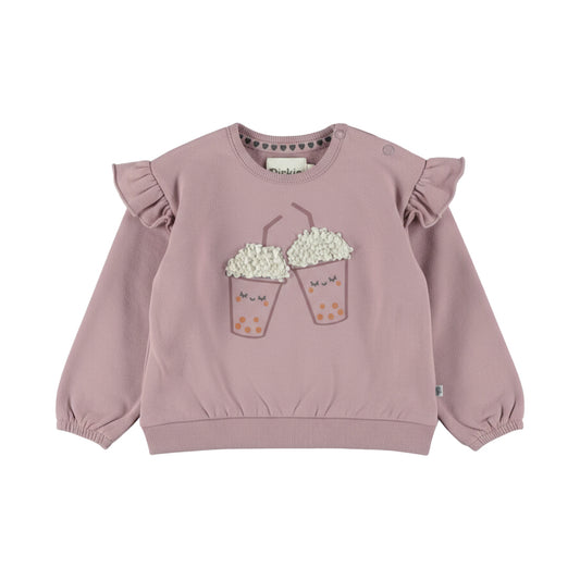 Zachte baby sweater – Elderberry