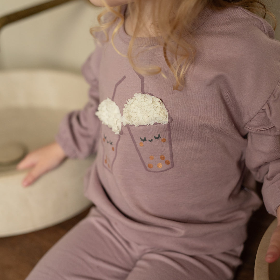 Zachte baby sweater – Elderberry