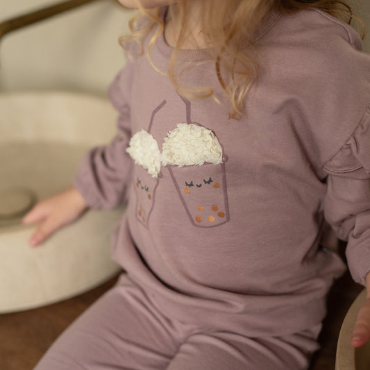 Zachte baby sweater – Elderberry