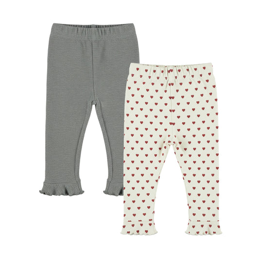 Baby leggings 2-pack – Grijs gemêleerd