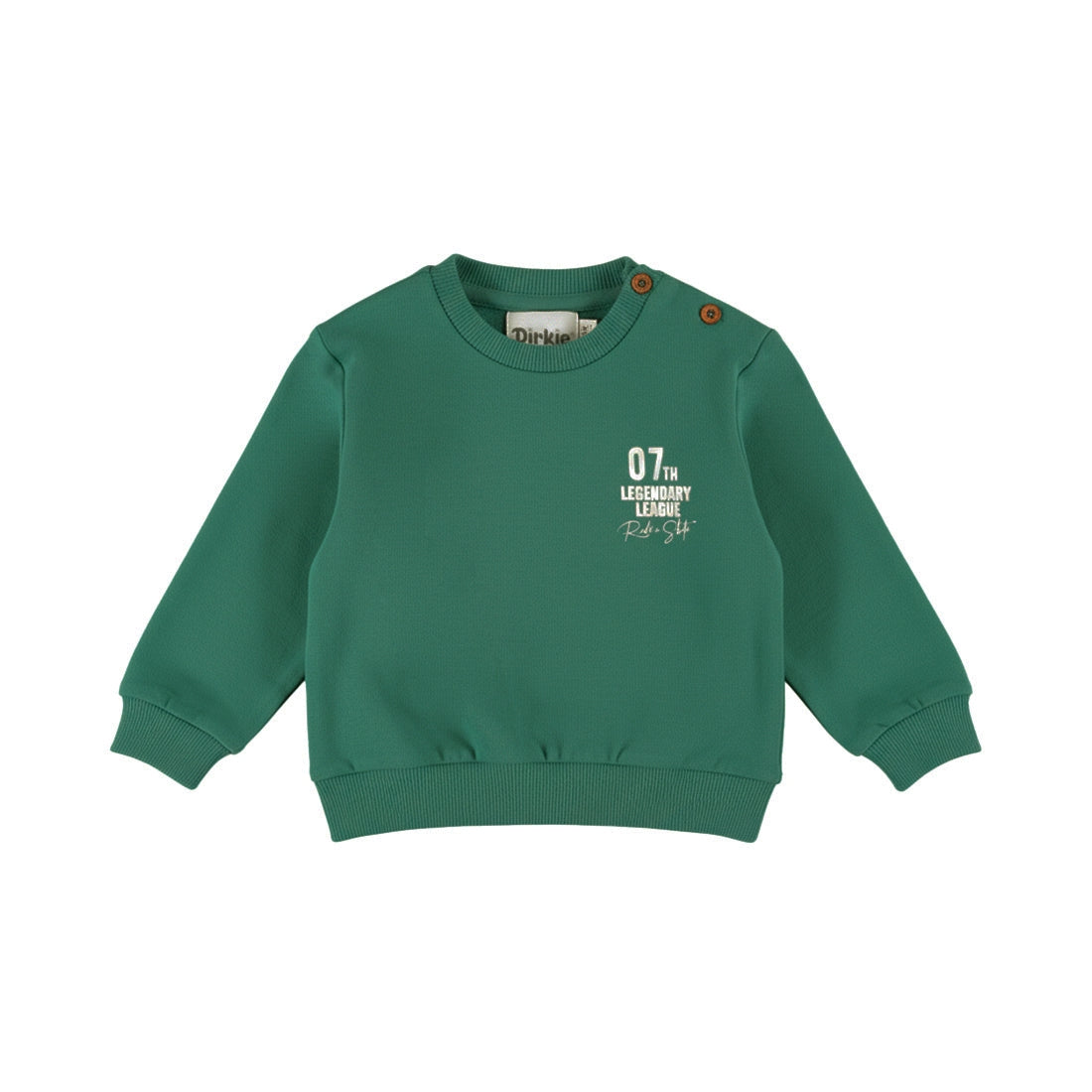 Loose fit baby sweater backprint – Groen