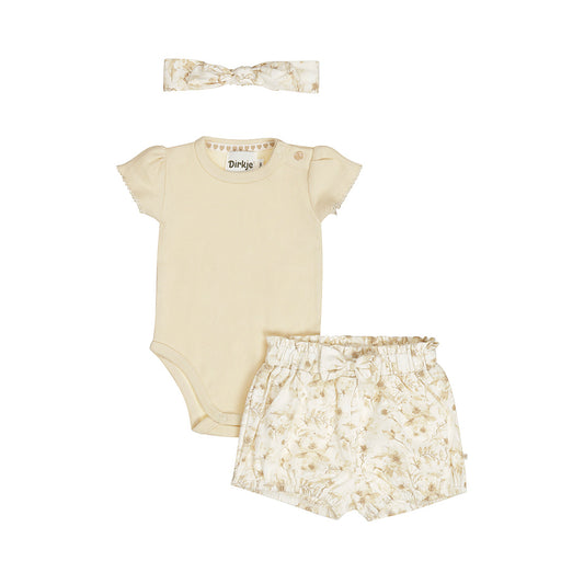 Kledingset met body, short en haarband
