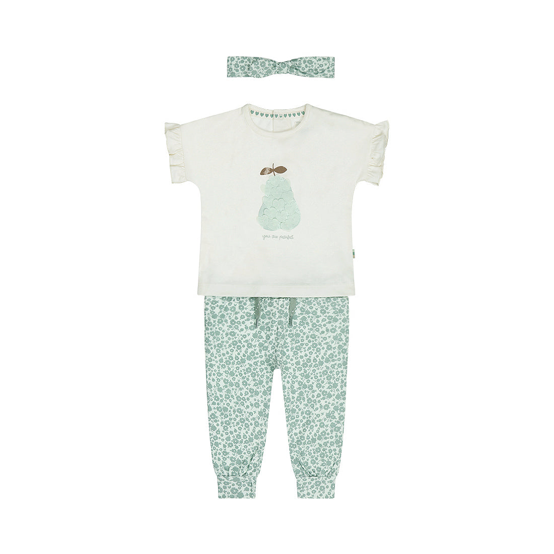 Kledingset met shirt, broek en haarband