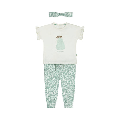 Kledingset met shirt, broek en haarband