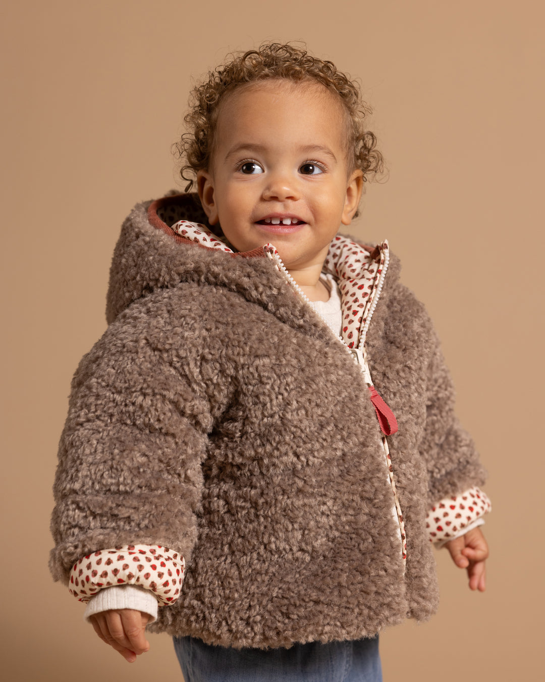 Reversible jas met lieveheersbeestjes – Whitecap Gray
