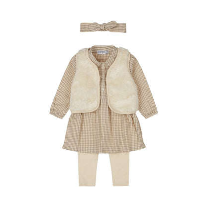 Kledingset met Jurkje, Legging en Giletje