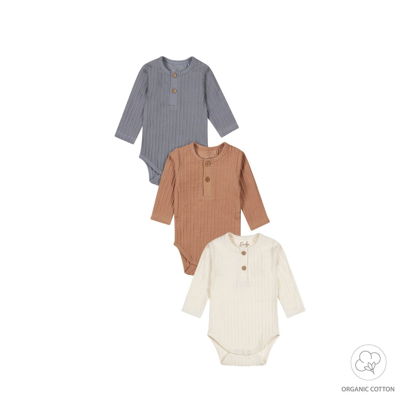 3-pack Rompers lange mouwen